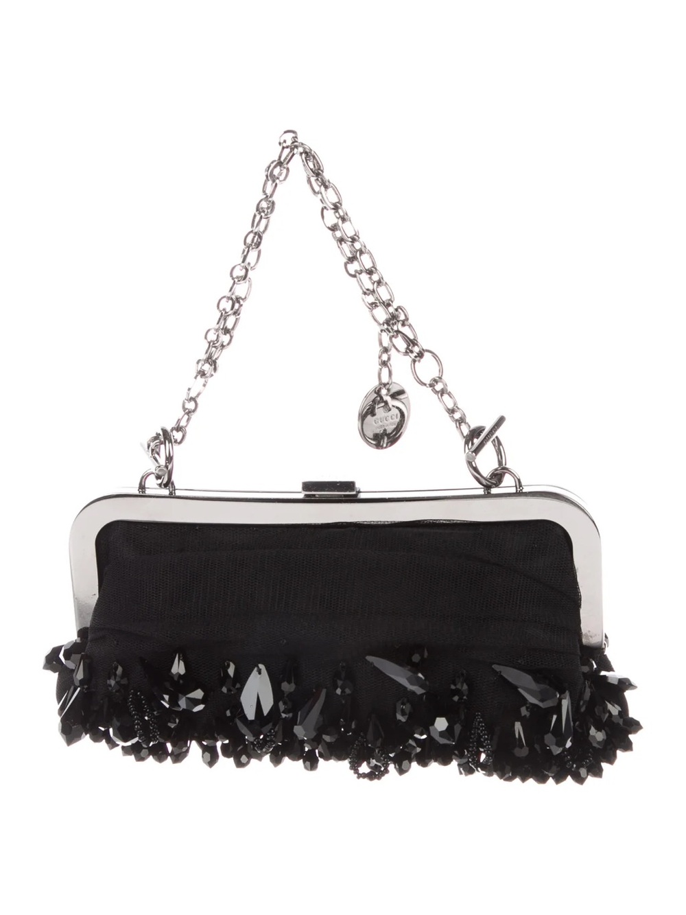 Gucci Embellished Tulle Frame Evening Bag
